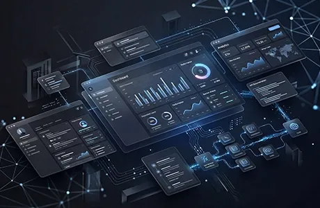 Visualization of modern digital platforms with Next.js, high-performance frontends, and scalable user interfaces