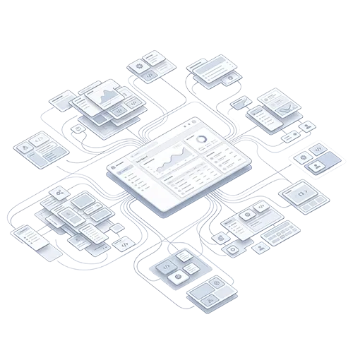 Visualisierung einer gewachsenen React-Codebase mit komplexer Komponentenstruktur und unklarer Architektur