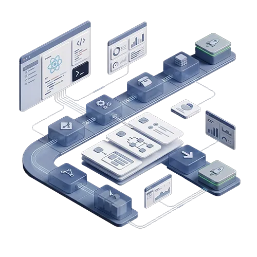Visualisierung stabiler Release-Prozesse, Developer Experience und technischer Qualität in einem React-Projekt