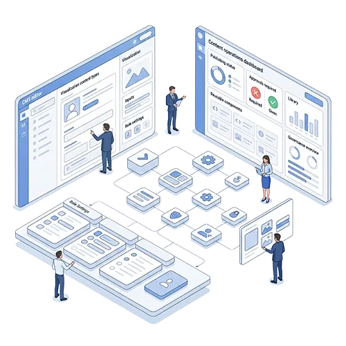 Strukturierte Strapi-Plattform mit Content-Modell, Rollen und klaren Redaktionsprozessen